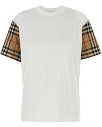 Burberry - Carrick T Shirt Bianco-Donna - Lyst
