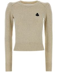 Isabel Marant - Maglione Abelle in misto cotone crema melangè - Lyst