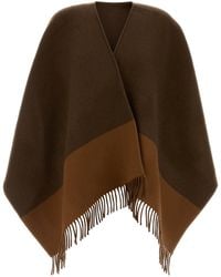 Gucci - Mantella in misto lana marrone - Lyst