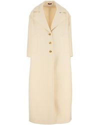 Gucci - Cappotto in misto lana avorio - Lyst