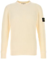 Stone Island - Maglione in lana avorio - Lyst