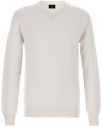 Brioni - Chalk Cashmere Blend Sweater - Lyst