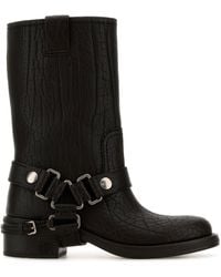 Miu Miu - Stivaletti in pelle testa di moro - Lyst
