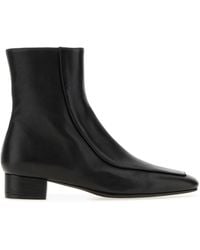 Herbert Levine - Black Leather Shadow Ban Ankle Boots - Lyst