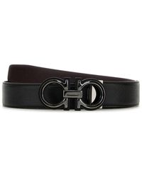 Ferragamo - Cintura reversibile in pelle nera - Lyst