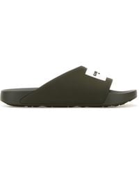 Givenchy - Army Green Rubber Label Slippers - Lyst