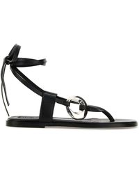 Alohas - Black Leather Morosia Thong Sandals - Lyst