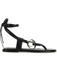 Alohas - Black Leather Morosia Thong Sandals - Lyst
