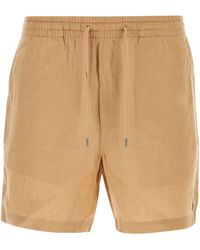 Polo Ralph Lauren - Camel Linen Bermuda Shorts - Lyst