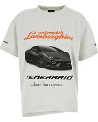 Balenciaga - T-shirt oversize x Automobili Lamborghini in cotone grigio chiaro - Lyst