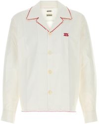 Bode - Camicia in popeline bianco - Lyst