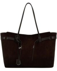 Balenciaga - Brown Suede Large Bel Air Shopping Bag - Lyst
