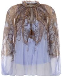 Zimmermann - Blusa Hypnotic in crepe stampato - Lyst