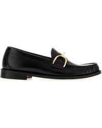 McQueen - Black Leather Wishbone Loafers - Lyst