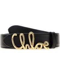 Chloé - Black Leather Chloé Iconic Belt - Lyst