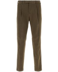 PT Torino - Pantalone in cotone stretch marrone - Lyst