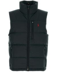 Polo Ralph Lauren - Black Polyester Sleeveless Down Jacket - Lyst
