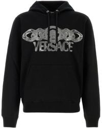Versace - Intricate Logo Print Sweatshirt With Kangaroo Pocket - Lyst