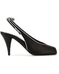 Miu Miu - Sandali in nappa nera - Lyst