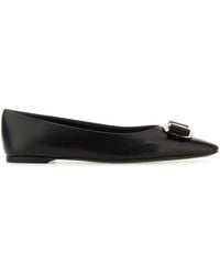Ferragamo - Zea Leather Ballerina Flat - Lyst