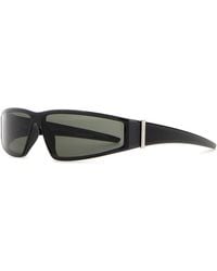 McQueen - Black Acetate Wraparound Sunglasses - Lyst
