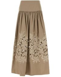 Agnona - Dove Grey Poplin Skirt - Lyst
