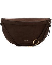 Alaïa - Marsupio East West in pelle scamosciata marrone - Lyst