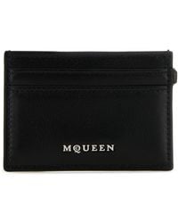 McQueen - Portacarte Sling in pelle nera - Lyst