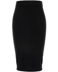 Saint Laurent - Wool Skirt Gonne Nero-Donna - Lyst
