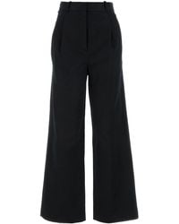 Loulou - Black Cotton Blend Idai Palazzo Pant - Lyst