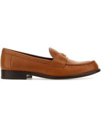 Tory Burch - Camel Leather Loafers - Lyst