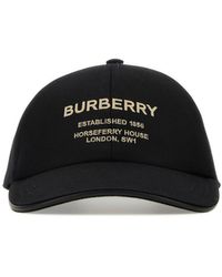 Burberry - Black Cotton Baseball Cap - Lyst