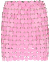 Rabanne - Pink Maxi Sequins Mini Skirt - Lyst