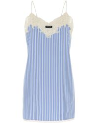 Miu Miu - Mini abito in popeline ricamato - Lyst