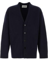 Jil Sander - Dark Wool Cardigan - Lyst
