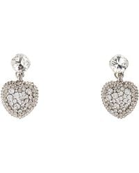 Alessandra Rich - Embellished Metal Heart Earrings - Lyst