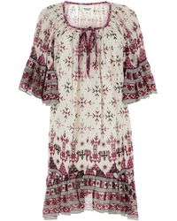Isabel Marant - Embroidered Cotton Loane Mini Dress - Lyst