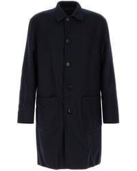 Etro - Navy Blue Wool Blend Reversibile Coat - Lyst