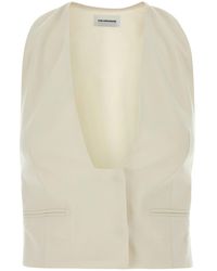 ANDAMANE - Ivory Stretch Gabardine Vest - Lyst