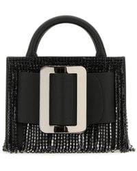 Boyy - Borsa a mano Bobby 18 Crystal Flapper in pelle nera - Lyst