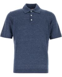 Brunello Cucinelli - Melange Linen Blend Polo Shirt - Lyst