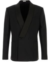 McQueen - Black Wool Blend Blazer - Lyst