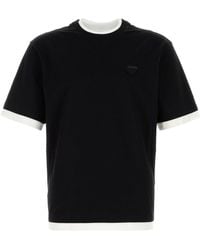 Prada - Cotton Long Sleeves Crewneck T-Shirt-Uomo - Lyst