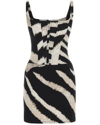 GIUSEPPE DI MORABITO - Mini abito in denim stampato - Lyst