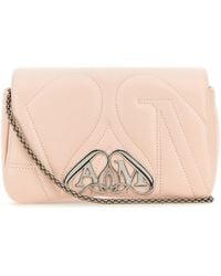 McQueen - Clutch Seal mini in pelle rosa pastello - Lyst
