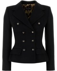 Dolce & Gabbana - Giacca in lana nera - Lyst