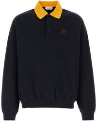 Versace - Midnight Blue Cotton Polo Shirt - Lyst