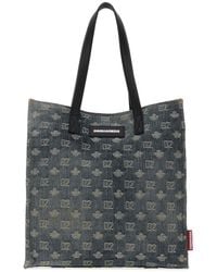 DSquared² - Embroidered Denim D2 Shopping Bag - Lyst