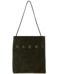 Marni - Bottle Suede Small Museo Shoulder Bag - Lyst