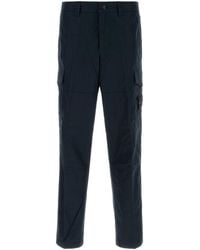 Stone Island - Navy Blue Cotton Cargo Pant - Lyst